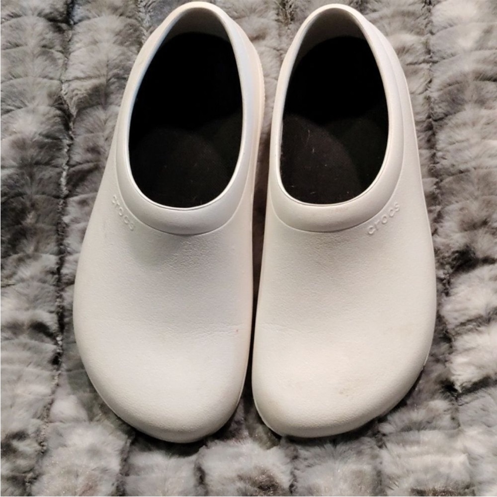 White, slip resistant CROCS